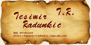 Tešimir Radunkić vizit kartica